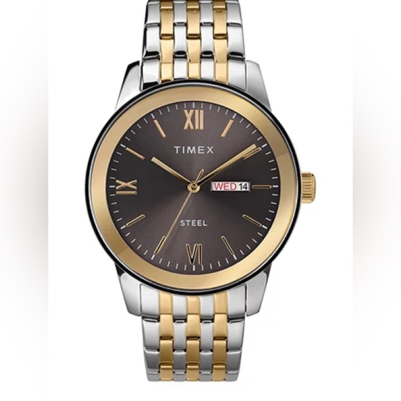 Timex Mens Two Tone Stainless Steel Bracelet Watch Tw2t50500ji - Picture 2 of 2